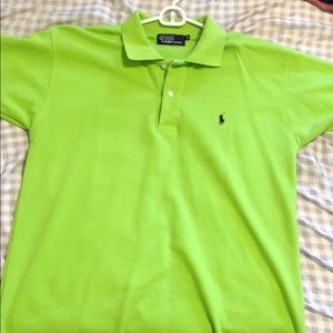 Mens light green polo shirt
